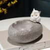 White Owl Ceramic Ashtray Oriental Style