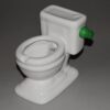 white toilet Ashtray with green knob