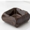 Wood Textured Ceramic Ashtray Brown