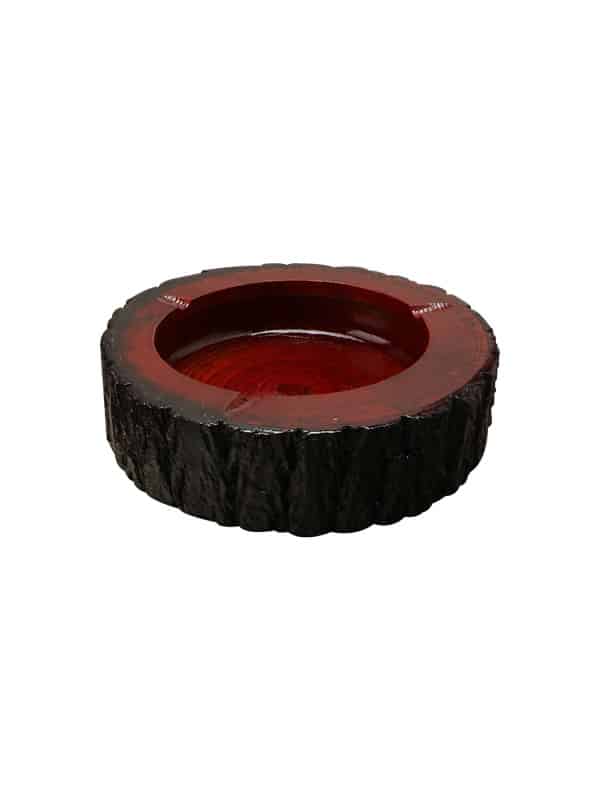 Wooden Ashtray Polished Camphor Wood