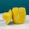 Yellow Ceramic Ashtray With Cover