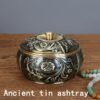 Zinc Alloy Ashtray Metal Ancient Tin Color