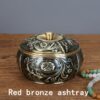 Zinc Alloy Ashtray Metal Red Bronze Color