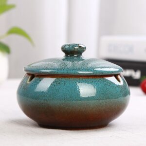 Ashtray With Lid - Glossy Or Matte Ceramic