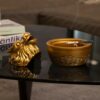 Dragon Resin Ashtray With Lid Golden Resin