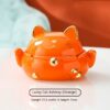 Fortune Cat Ashtray With Lid Orange Ceramic