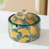 Gingko Ashtray Ceramic Green Golden