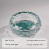 Glass Ash Tray Turquoise Shaped Large Size