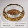 Glass Ashtray Large With Gold Flakes Bottom