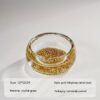 Glass Ashtray Small With Gold Flakes Bottom