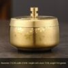 Golden Metal Ashtray With Lid