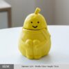 Lid Ashtray Funny Pear Ceramic Yellow