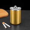 Metal Car Ashtray With Lid Smokeless Golden