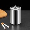 Metal Car Ashtray With Lid Smokeless Silver