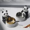 Panda Ashtrays With Silver Or Golden Tray