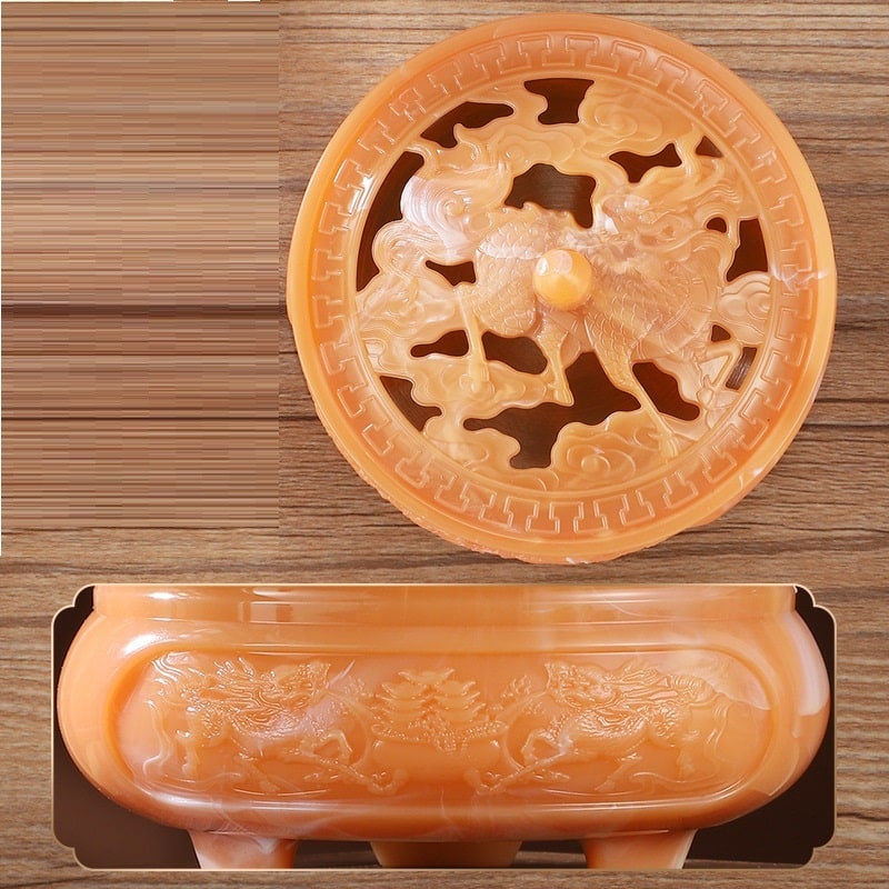 Vintage Ashtray With Lid Orange Color
